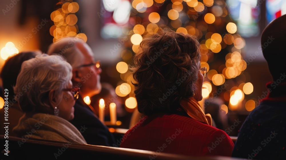 Fototapeta premium Intimate Candlelight Service with a Warm Holiday Atmosphere