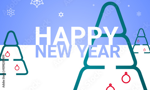 Happy New Year and Christmas trees