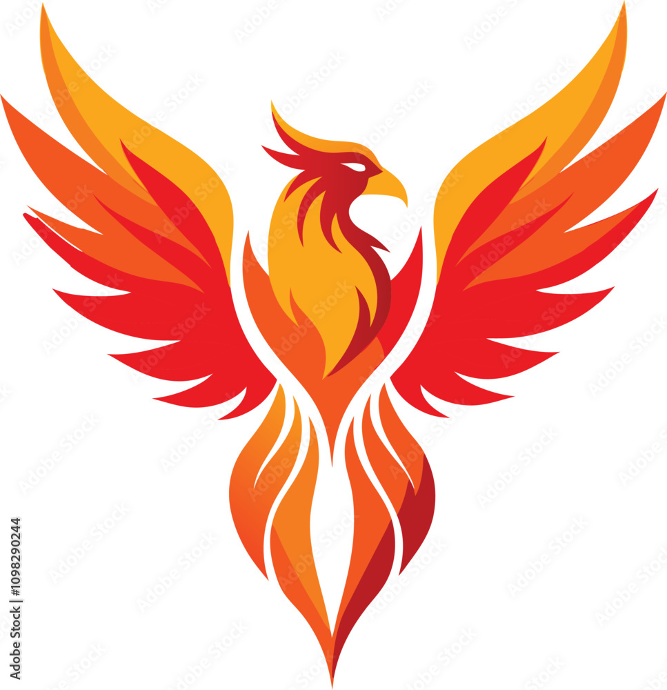 Fototapeta premium Phoenix bird Mascot Vector art on white background.