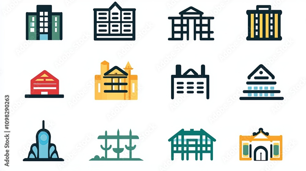 Fototapeta premium set of hotels