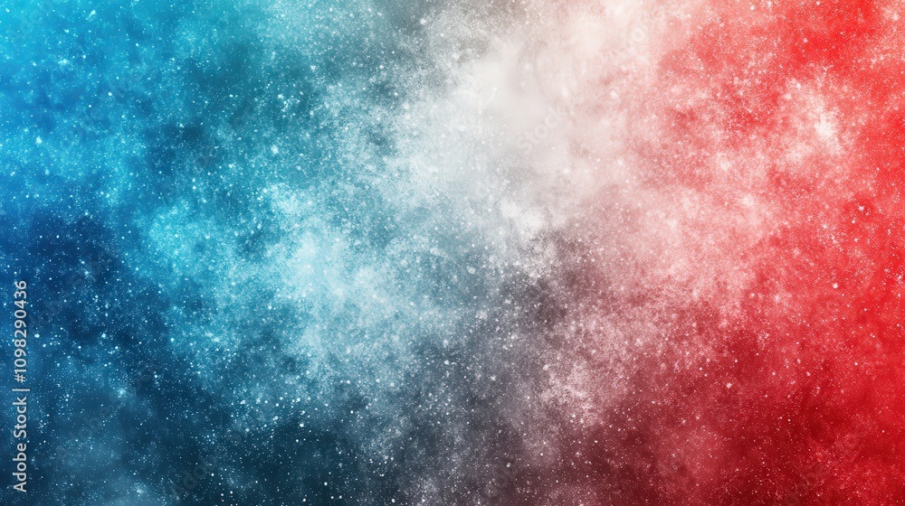 Obraz premium Cosmic Nebula Blue Red Starry Sky Background