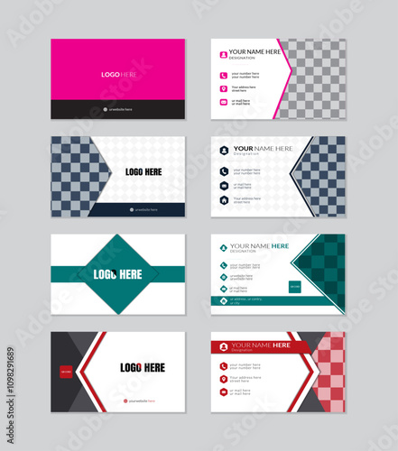 Set of modern business card, name card, visiting card design template.