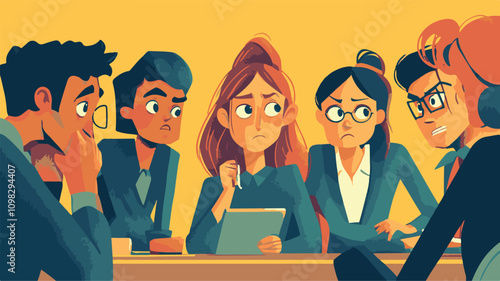 Angry Office Man Navigating Workplace Stress and Managing Emotions Vector flat cartoon 
Art & Illustration