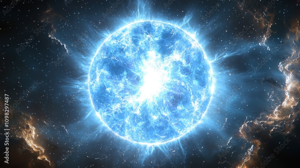 Obraz premium Exploring sirius a radiant blue-white star in space digital art cosmic environment astronomical perspective stellar concepts