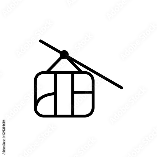 Winter cable car icon, winter theme vector illustration in trendy style, editable graphic resources for many purposes.