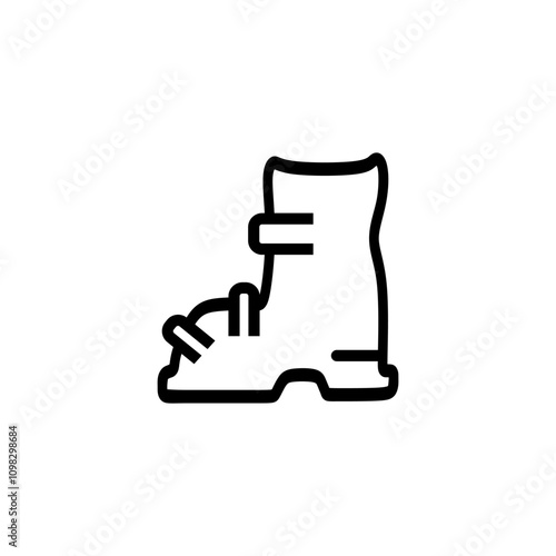 Winter boot outline icon. Hiking boot. Snow boot. Vector illustration in trendy style. Editable graphic resources for many purposes.