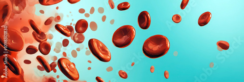 World hemophilia day awareness: highlighting blood cells and hemostasis. Horizontal banner. Copy space. Blood donor awareness day photo