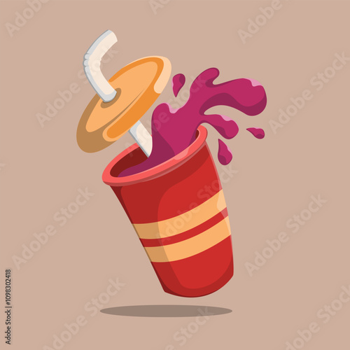 Overflow Juice Red Cup Illustration Design Food Design