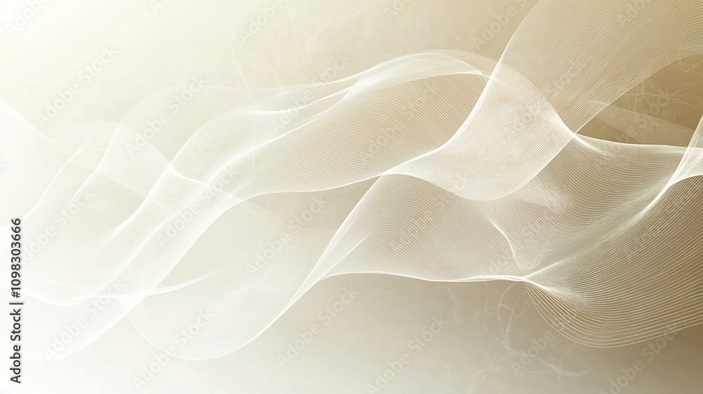 Obraz premium Soft gradient background with flowing white lines in a calming and minimalist design creating a spacious and serene composition perfect for text overlays digital art and various design applications