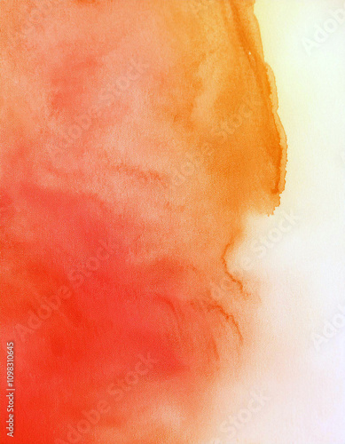 Abstract Orange Watercolor Wash Background Texture