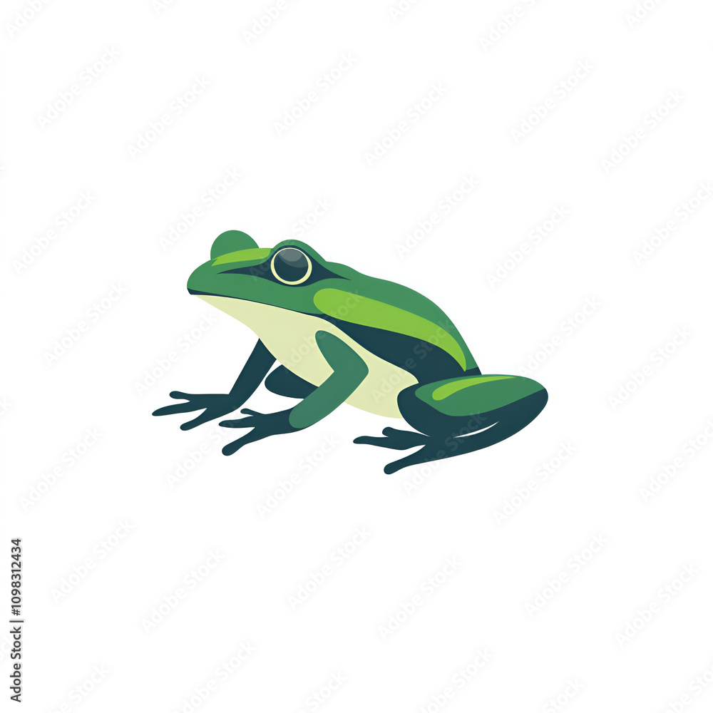 Fototapeta premium Nature's harmony flat vector graphic frog logo digital art eco-friendly design minimalist style creative perspective