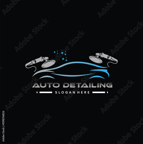 Car wash and detailing vector logo template illustration 