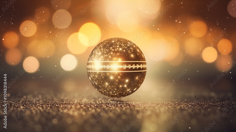 Obraz premium Elegant baubles and lights on a Christmas tree backlighting space in the center,generative ai illustration