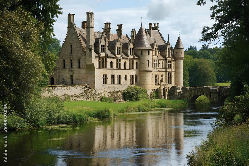 Obraz premium Medieval Castle by Riverside