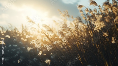 dry grass sun rays background wind nature landscape freedom concept