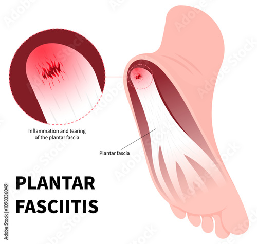 Ligament injury with heel pain and swelling in medical called Plantar Fasciitis of flat feet syndrome