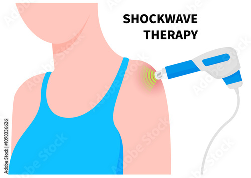 Shoulder pain treatment by Shockwave therapy to treat muscle repetitive strain tear or overuse injury with Golfer’s elbow syndrome and Morton’s neuroma disease in medical
