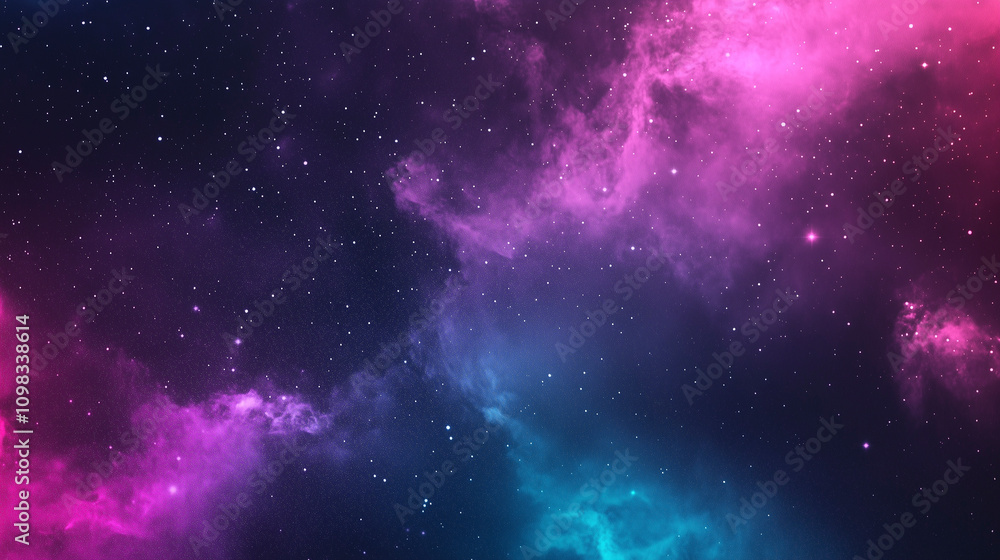 Fototapeta premium Digital space landscape background, galaxies and stars, vaporwave aesthetics vibes, pop neon colors.