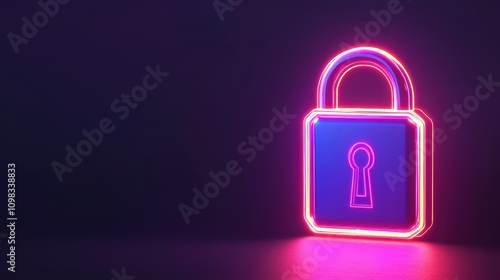 A glowing neon padlock symbolizing security and protection against unauthorized access in a digital context.