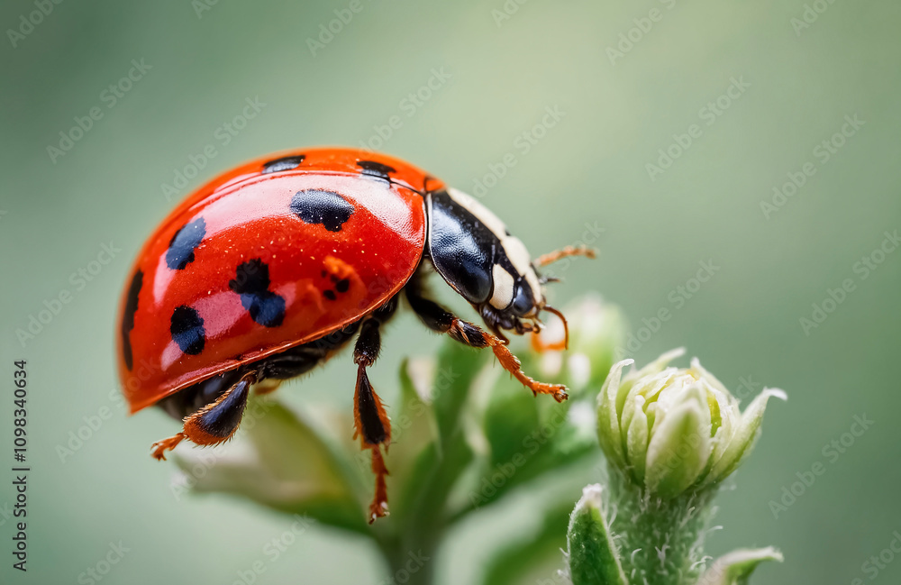 Fototapeta premium Close up of a ladybug on a flower