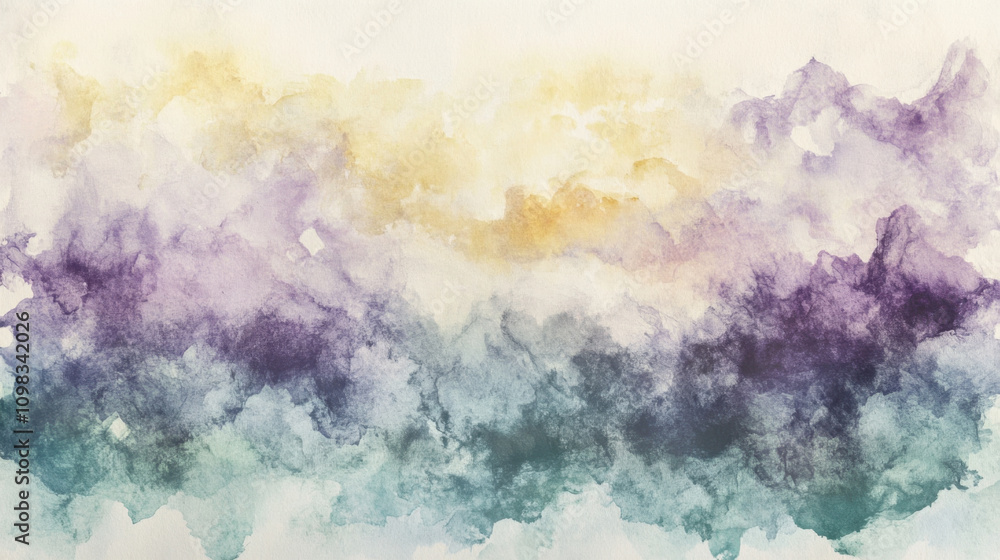 Fototapeta premium Plain watercolor background of large washes in neutral colors for graphic design or wallpaper.