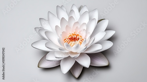 Elegant Papercrafted Water Lily Close-Up AI Generated photo