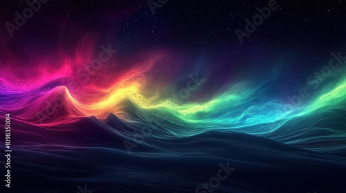 Ethereal Gradient Inspired by the Aurora Borealis, Showcasing Vibrant Blends of Color in a Dreamlike Landscape of Light and Emotion