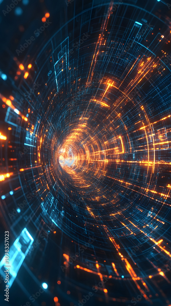 Obraz premium technology light speed tunnel background