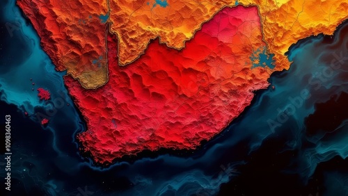 Northern Cape, South Africa, highlighted red product photo.