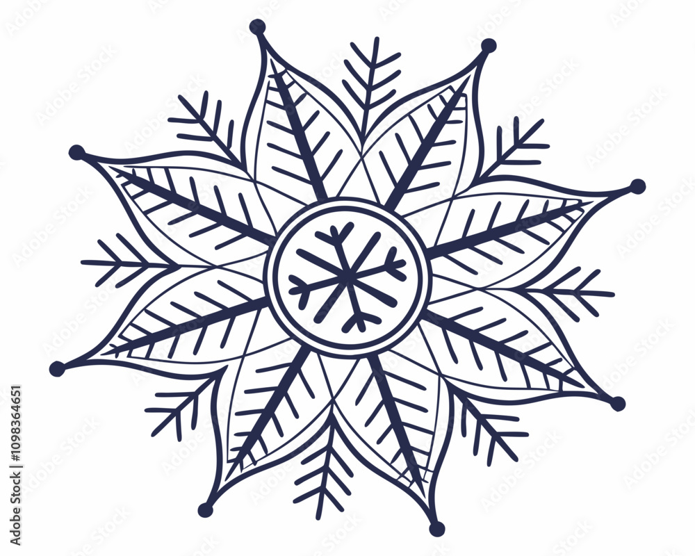 Obraz premium Abstract Floral Ornament: Elegant and Creative Flower Illustrations for Decorative Designs!