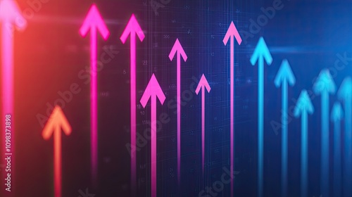 The image features colorful upward arrows against a dark background, symbolizing growth, progress, and positive trends in various contexts.
