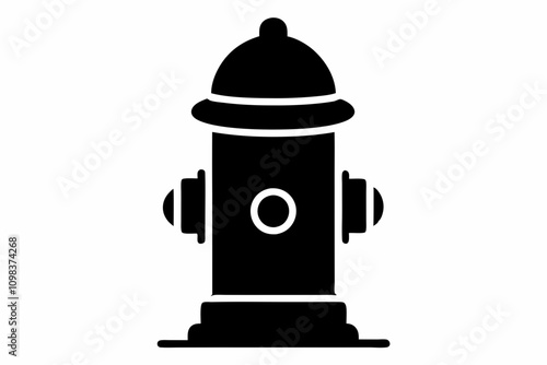Fire Hydrant icon, Fire hydrant silhouette vector illustration