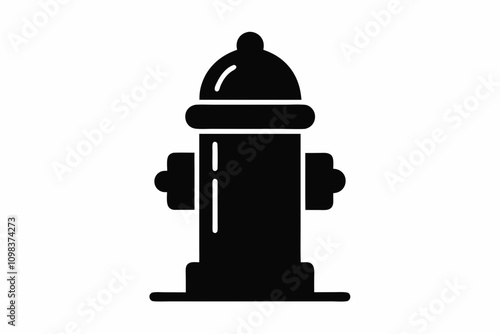 Fire Hydrant icon, Fire hydrant silhouette vector illustration