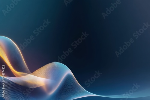 telepathic light waves, telepathic communication essence depicted with light wave motifs on a blue futuristic background, with space for text photo