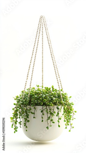 Planter chandelier pottery string of pearls. photo