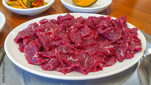 Sliced Raw Korean Beef  photo