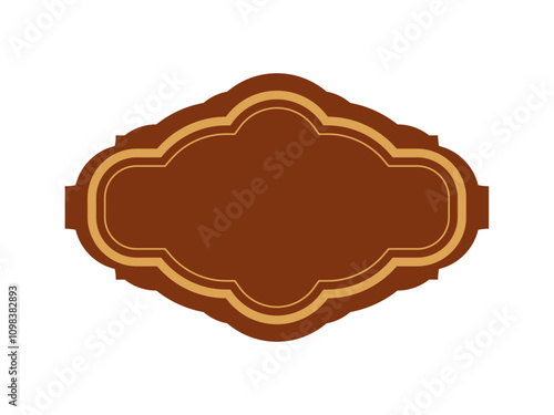 Decorative Brown and Beige Label Design