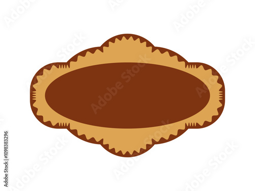 Abstract Decorative brown shape Label Design Element