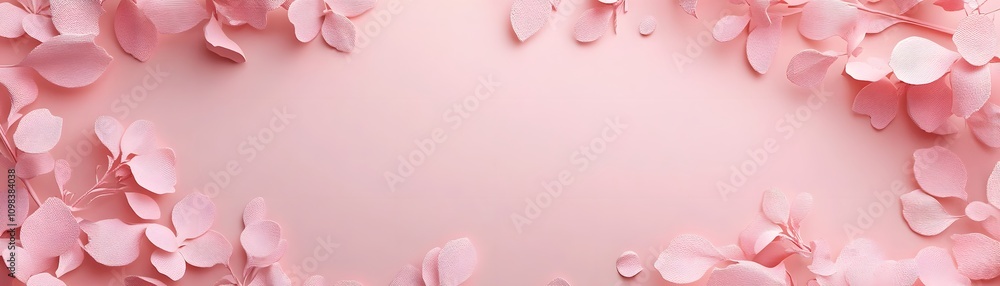 Fototapeta premium Pink Floral Design on Pale Pink Background