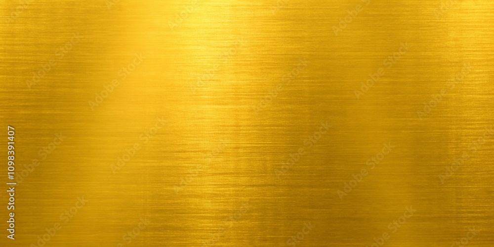 Fototapeta premium A shiny gold metal plate with a smooth surface, showcasing a rich texture and reflective quality