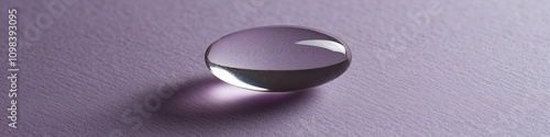 A Clear Glass Lens Sits on a Purple Background , Minimalistic and Modern Header Idea