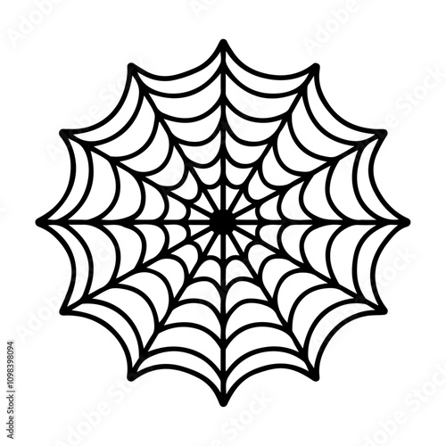 Set of Spider Webs Icon. Black Outline Linear Silhouette on White Background.