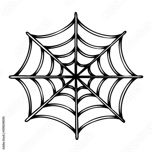 Set of Spider Webs Icon. Black Outline Linear Silhouette on White Background.