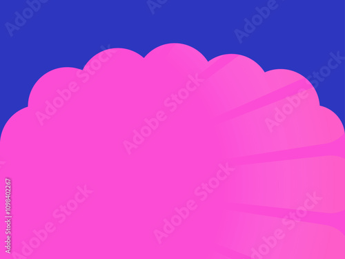Abstract decorative vintage pink and blue scalloped background illustration