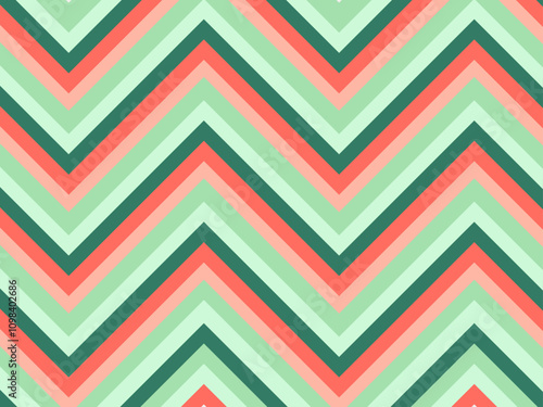 Modern style of geometric green colorful zigzag hipster background