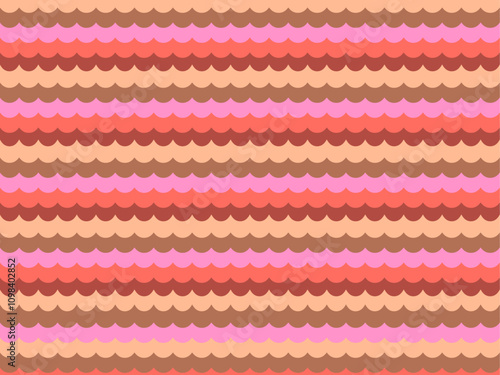 Modern style of geometric scalloped zigzag background illustration