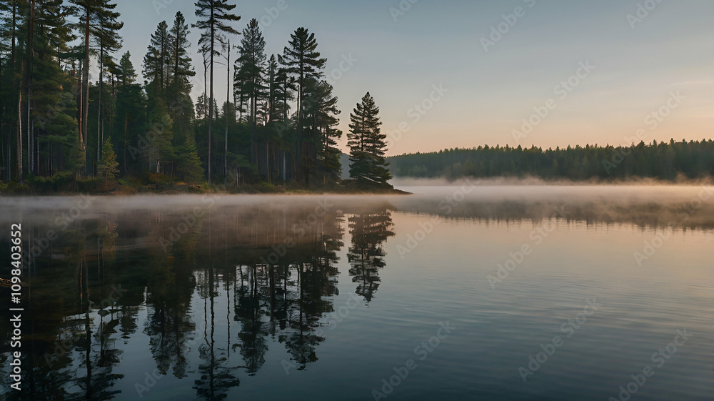 Obraz premium sunrise over the lake