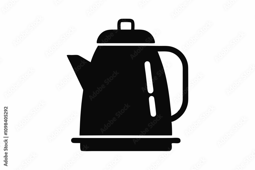 Obraz premium Electric kettle silhouette vector, kettle icon vector