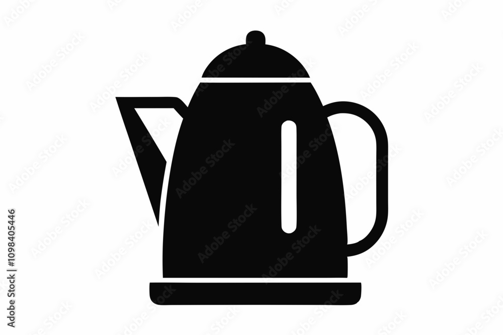 Fototapeta premium Electric kettle silhouette vector, kettle icon vector