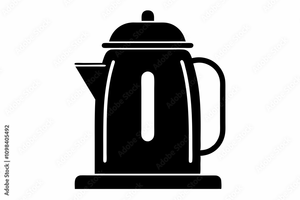 Fototapeta premium Electric kettle silhouette vector, kettle icon vector